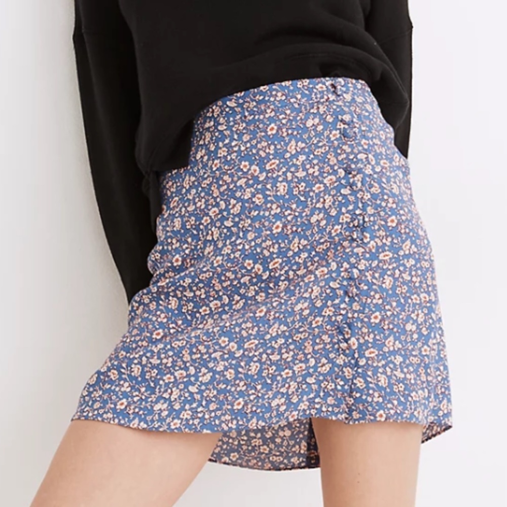Madewell Porch Side-Button Mini Skirt - Summer Vines